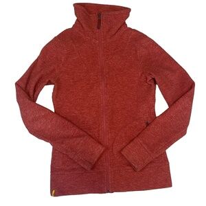 Lole Women Fleece Jacket Size S Fitted Full Zip Long Sleeve Burnt Orange Pockets